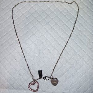 Coach Double Heart .925 Silver Necklace